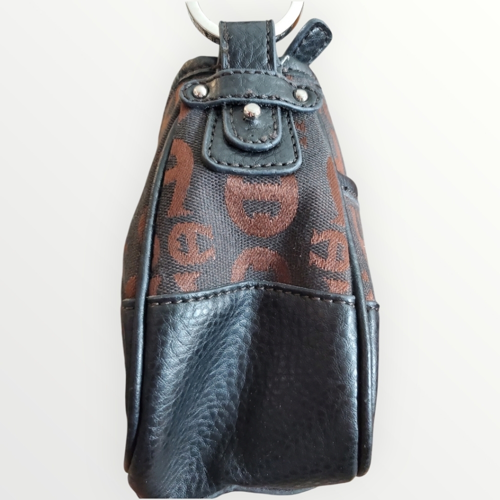 Etiene Aigner Brown Leather & Canvas with Signature Logo shoulder bag - Picture 5 of 11